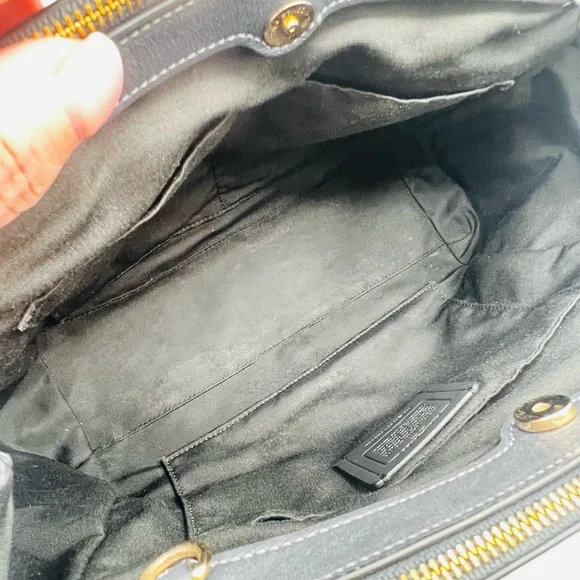 Coach Brooke Carryall Leather Tote Bag - Dark Grey - Picture 14 of 16